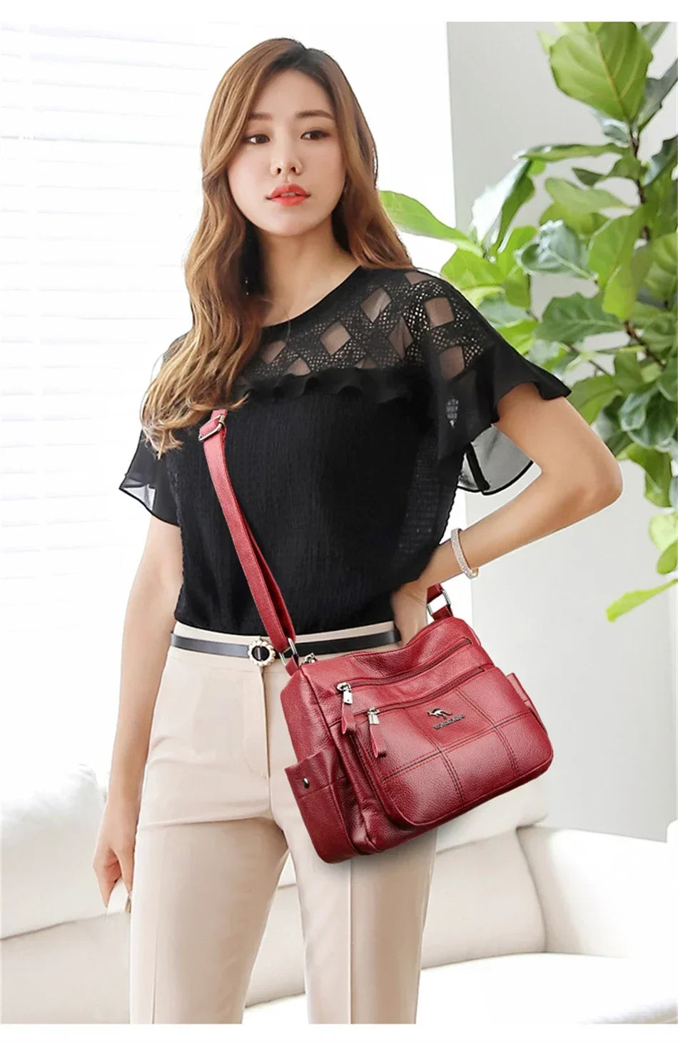 Women Embroidery Tote Bag High Quality Leather Ladies Handbags 2024 Women Shoulder Bag Small Crossbody Bags For Women Sac a Main