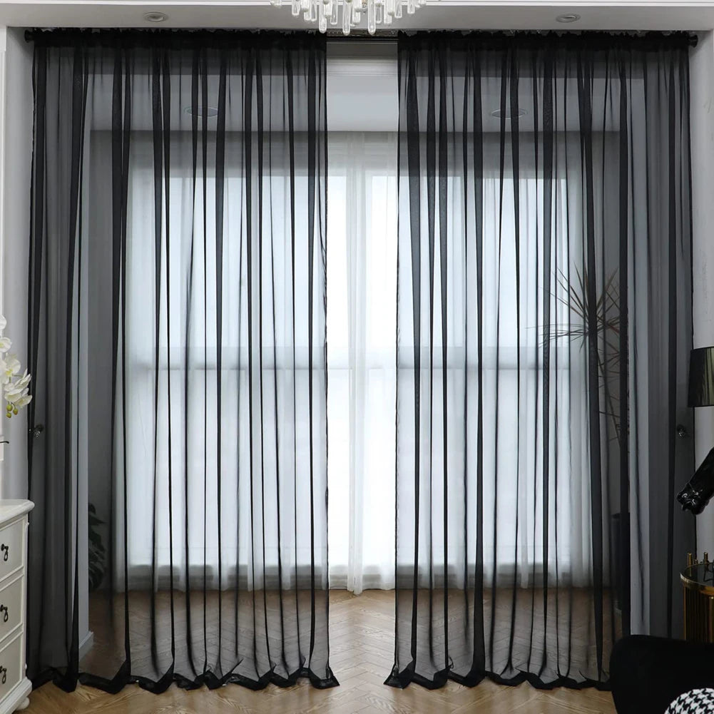 Shading Solid White Sheer Curtains for Living Room Decoration Window Curtains for Kitchen Modern Tulle Voile Organza Curtains