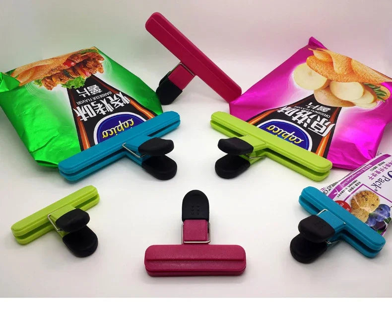Portable Kitchen Storage Food  Travel Plastic Tongs  Snack Seal Sealing Bag Clips Sealer Clamp Storage Tool Kitchen Accessories