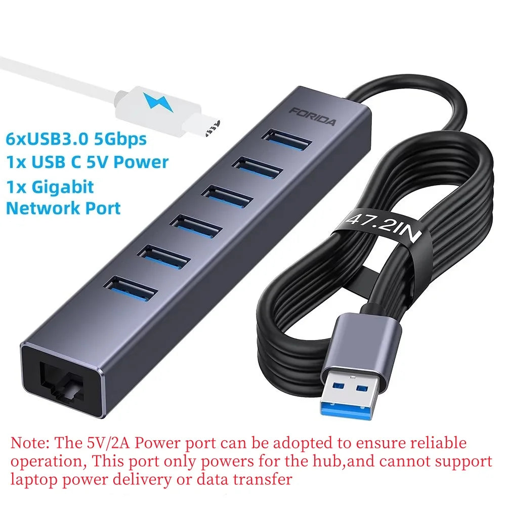 USB C Hub 5Gbps 10Gbps USB C Splitter Docking Stations USB Type C 3.2 Adapter for Laptop MacBook Desktop Tablet PC SmartPhone