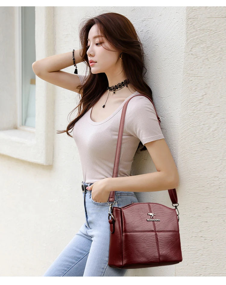 Women Embroidery Tote Bag High Quality Leather Ladies Handbags 2024 Women Shoulder Bag Small Crossbody Bags For Women Sac a Main