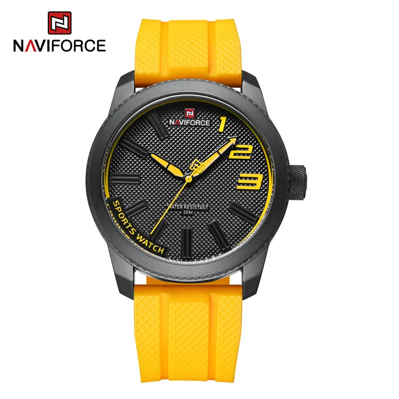 NAVIFORCE Top Luxury Brand Quartz Watch Men Silicone Strap Military Watches 30ATM Waterproof Wristwatch Relogio Masculino 2022