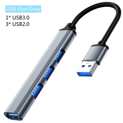 4-Port USB-C Hub 3.0/3.1-Multi-Device Splitter OTG for MacBook/Huawei/Xiaomi/Lenovo & Mor-Plug&Play-Ultra Slim PC Accessory!