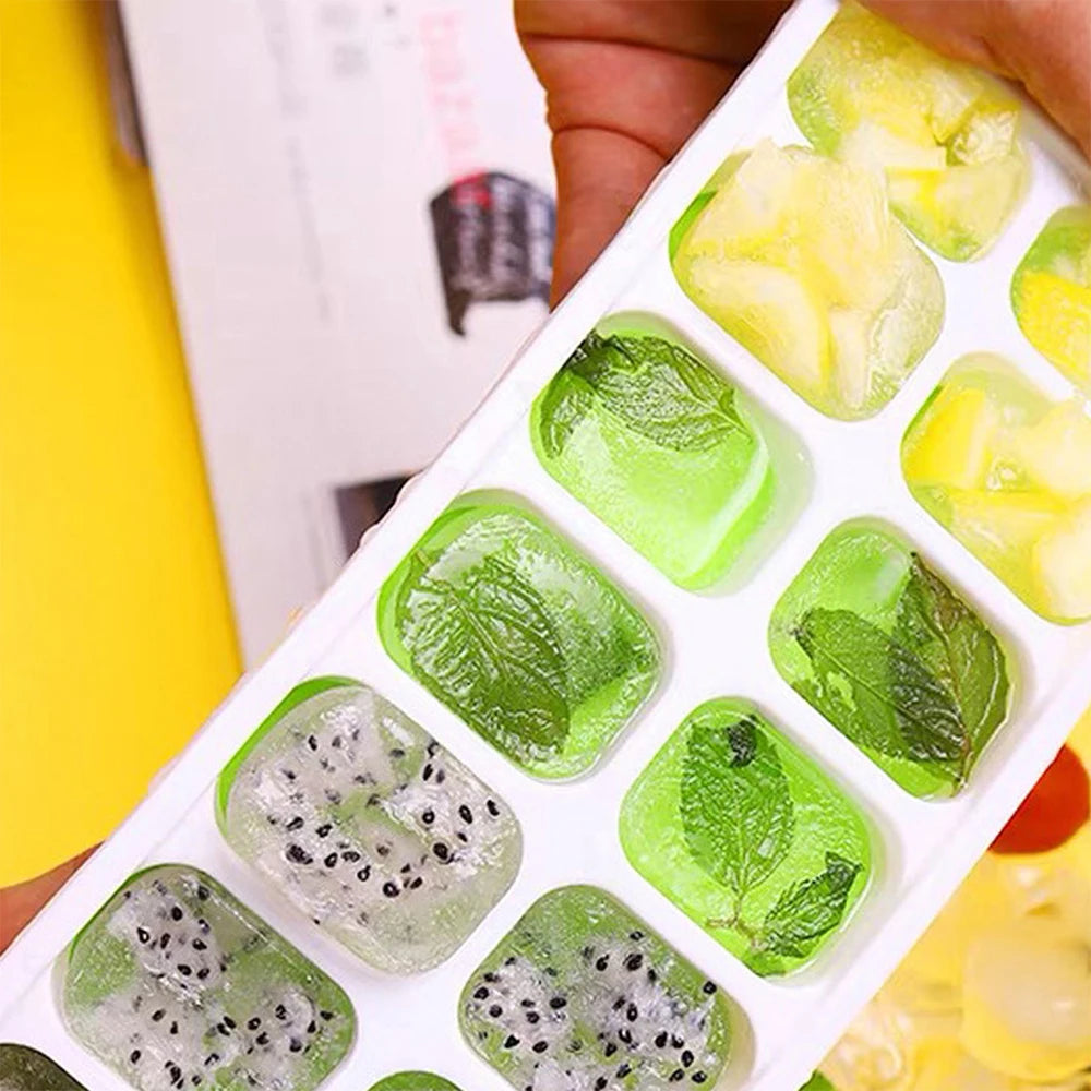 1PC Ice Cube Tray 14 Grid Silicone Ice Cube Mold With Removable Lid Ices Maker Kitchen Gadget Bar Tools