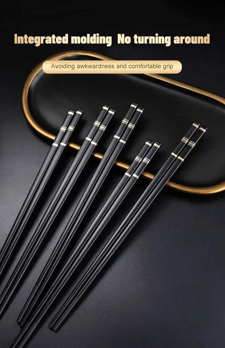 5 Pairs Chinese Japanese Chopsticks Sushi Sticks Korean Chopsticks Reusable Alloy Chop Sticks Kitchen Tableware Tool Accessories