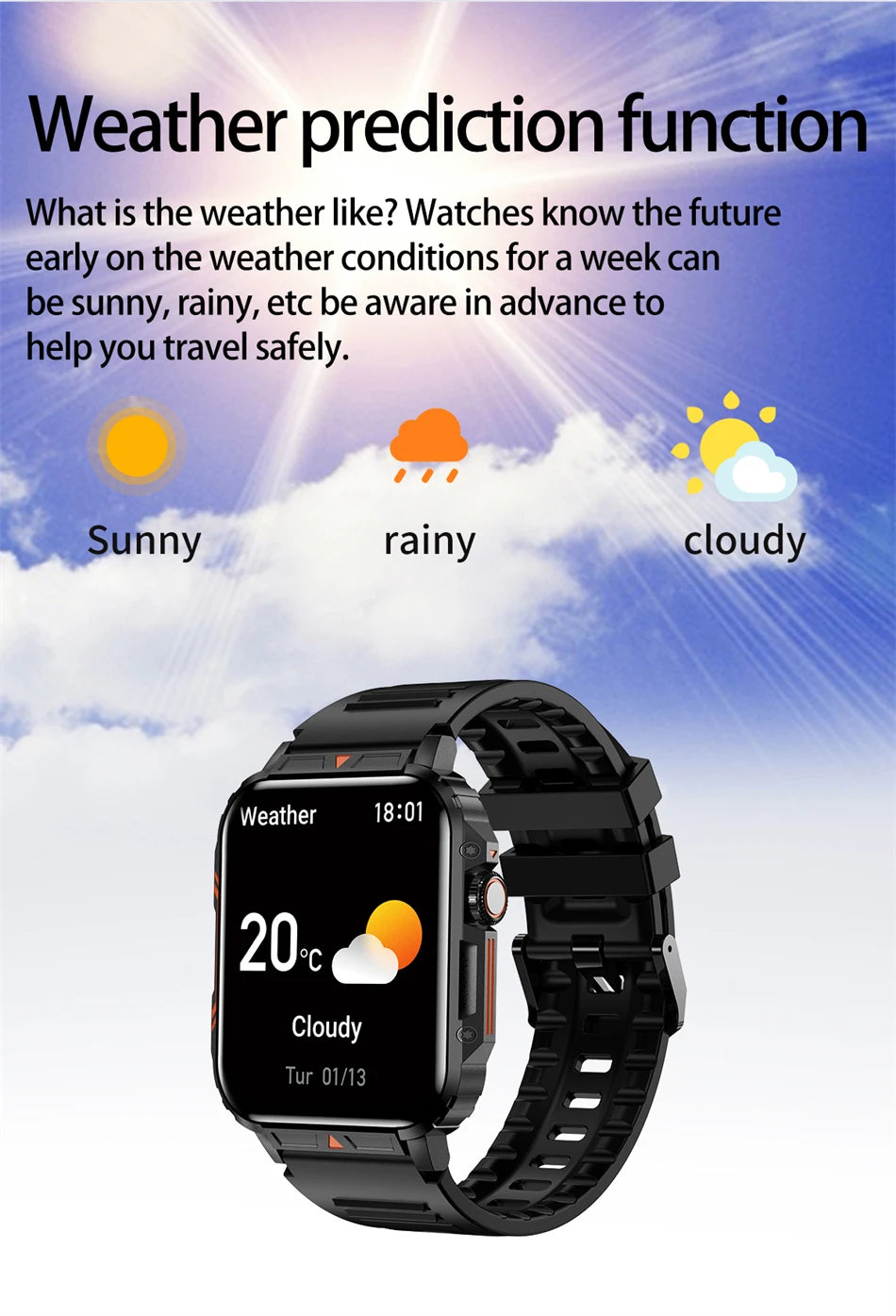New Smartwatch 1.95 Inch Screen Health Monitoring Watches IP68 Waterproof Sport Fitness Smart Watch For Men Women Reloj Hombre