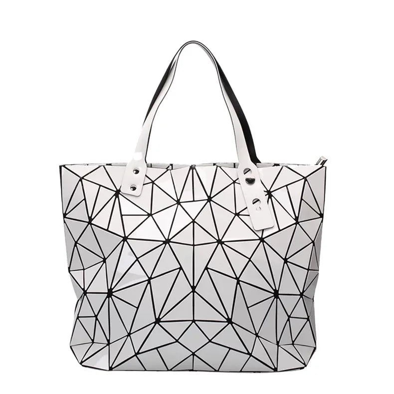 new luxury handbags women bags designer Beach Large tote Hologram Shoulder Bag sac a main Geometric bag bolsa feminina Silver