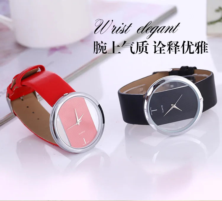 Women Watches Top Brand Luxury Hollow Ladies Wrist Watches Women Transparent Leather Strap Watch For Female Relogio Feminino Hot