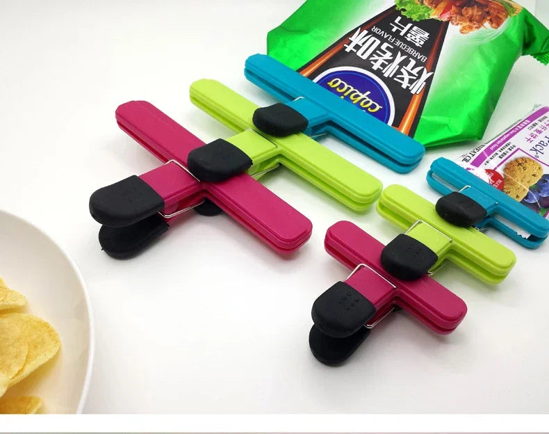 Portable Kitchen Storage Food  Travel Plastic Tongs  Snack Seal Sealing Bag Clips Sealer Clamp Storage Tool Kitchen Accessories