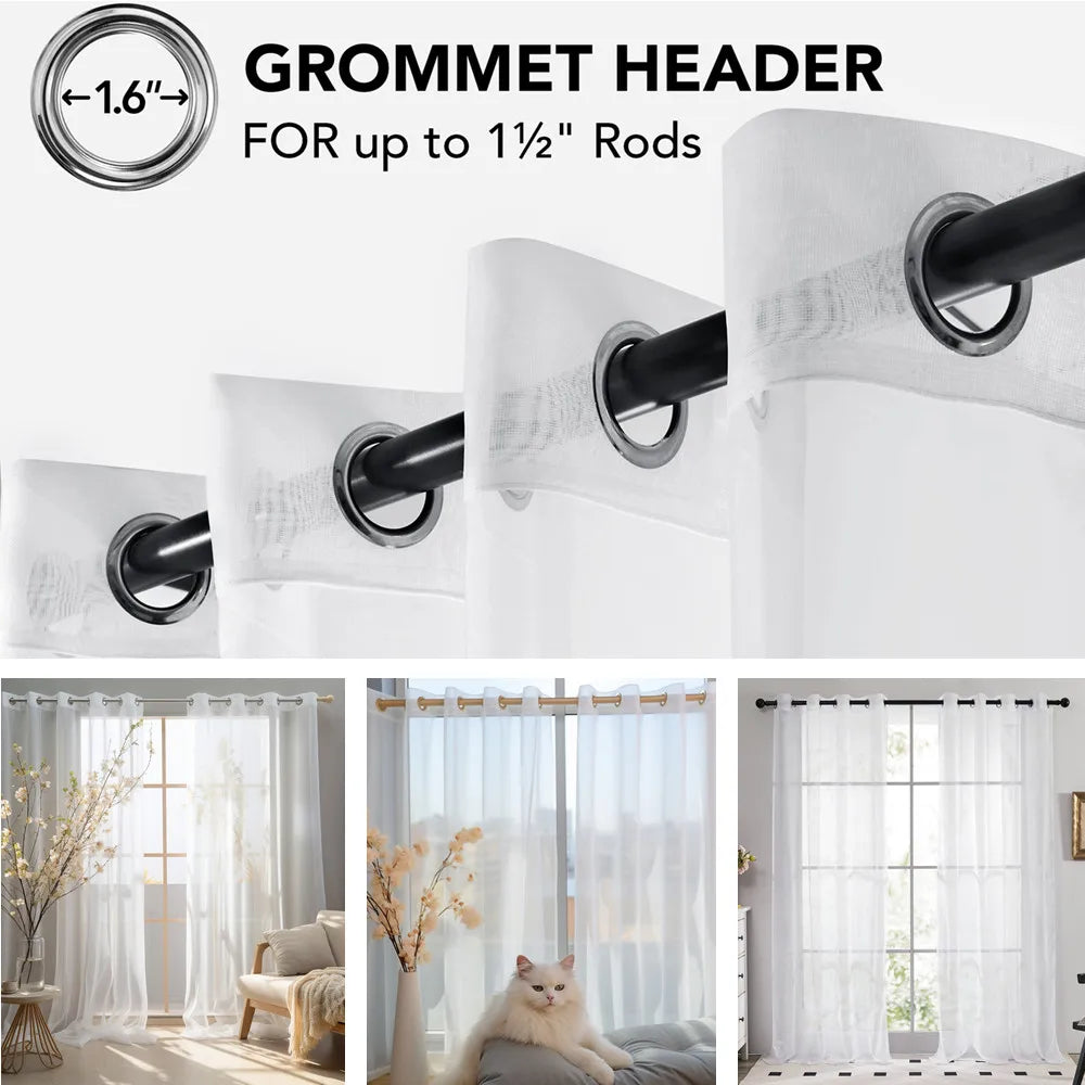 Shading Solid White Sheer Curtains for Living Room Decoration Window Curtains for Kitchen Modern Tulle Voile Organza Curtains