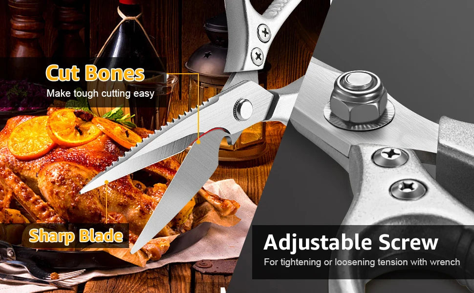 Kitchen Accessories Scissors Stainless Steal Sharp Multi Function Tool Food Scissor For Chicken Vegetable Barbecue Meat Fish