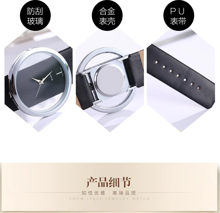 Women Watches Top Brand Luxury Hollow Ladies Wrist Watches Women Transparent Leather Strap Watch For Female Relogio Feminino Hot