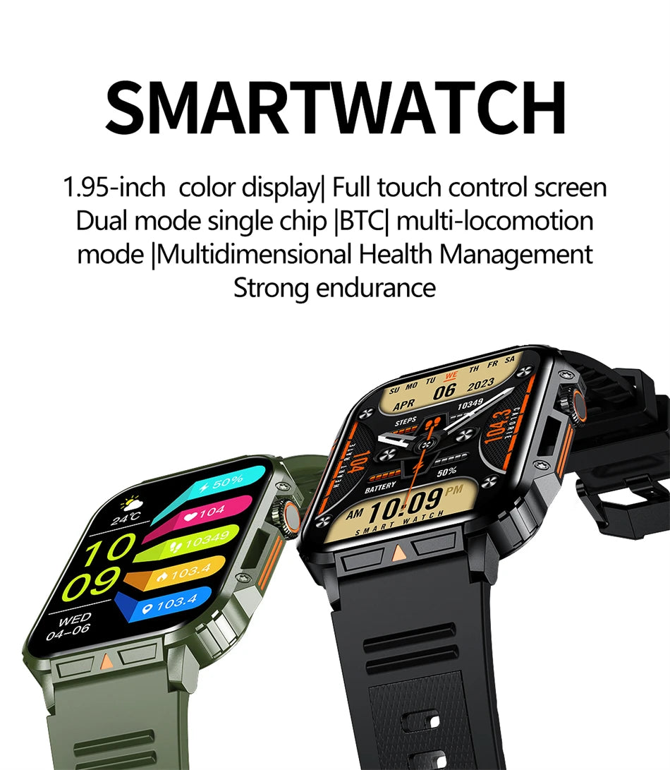 New Smartwatch 1.95 Inch Screen Health Monitoring Watches IP68 Waterproof Sport Fitness Smart Watch For Men Women Reloj Hombre