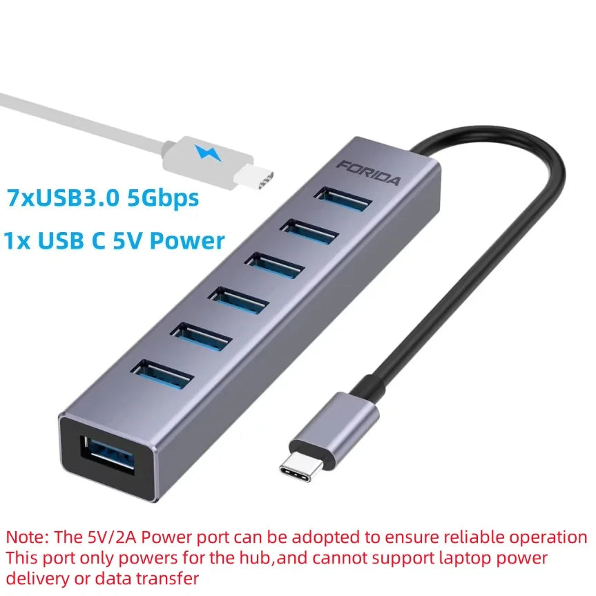 USB C Hub 5Gbps 10Gbps USB C Splitter Docking Stations USB Type C 3.2 Adapter for Laptop MacBook Desktop Tablet PC SmartPhone