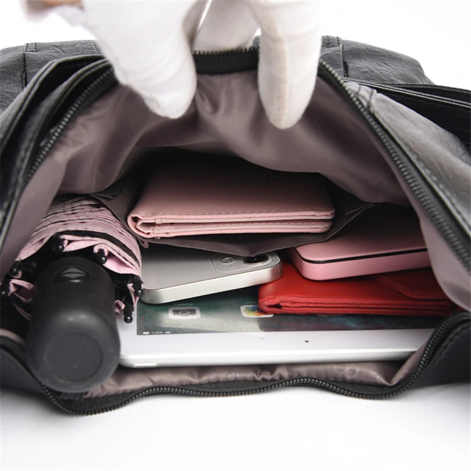 High Quality Leather Luxury Handbags Women Bags Designer Multifunction Shoulder Bags for Women Travel Back Pack Bolsa Feminina