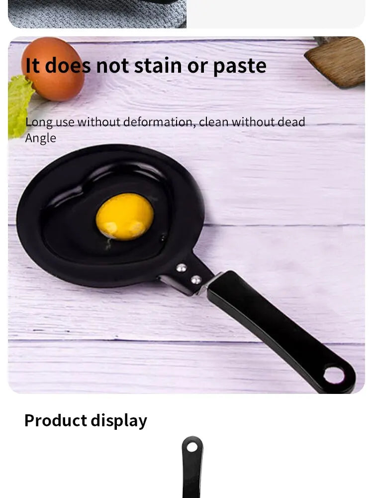 Love Omelet Pan With Handle Pan Mini Cute Cartoon Pattern Fried Eggs Diy Nutritious Breakfast Kitchen Tools Baby Supplement