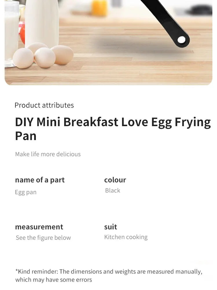 Love Omelet Pan With Handle Pan Mini Cute Cartoon Pattern Fried Eggs Diy Nutritious Breakfast Kitchen Tools Baby Supplement