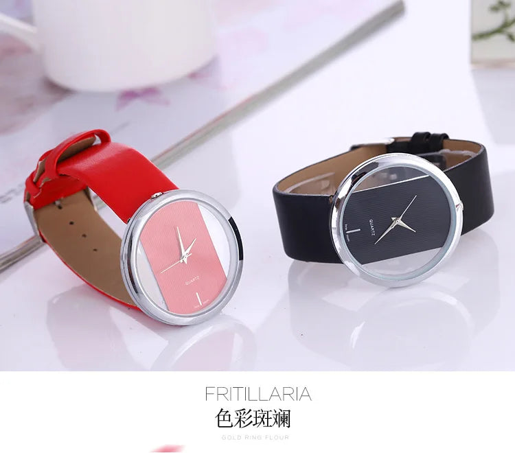 Women Watches Top Brand Luxury Hollow Ladies Wrist Watches Women Transparent Leather Strap Watch For Female Relogio Feminino Hot
