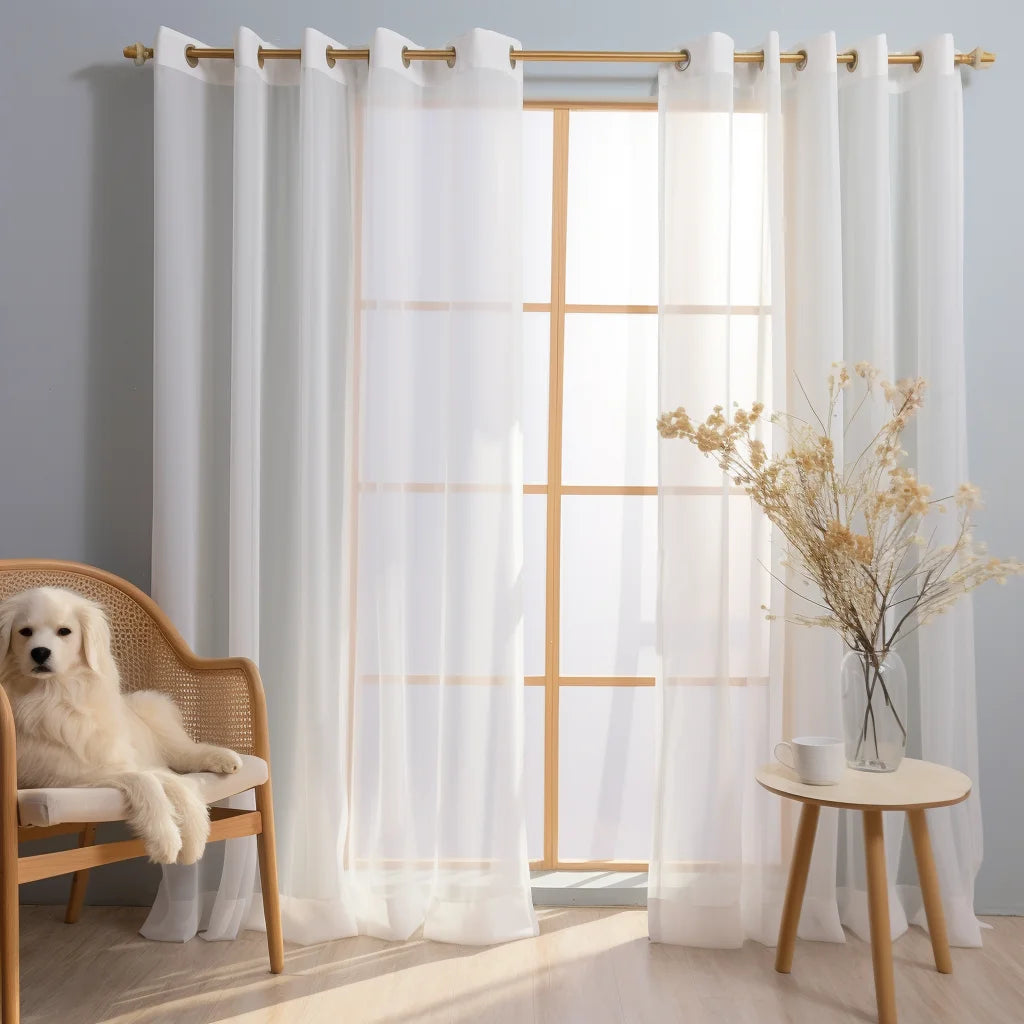 Shading Solid White Sheer Curtains for Living Room Decoration Window Curtains for Kitchen Modern Tulle Voile Organza Curtains