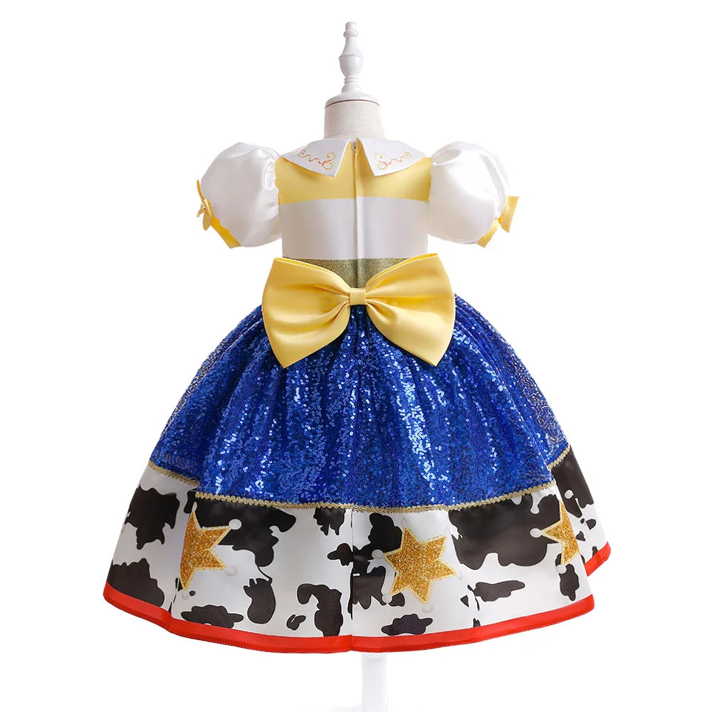 Buzz Lightyear Jessie Cosplay Costume for Girls Cartoon Halloween Christmas Party Dress Toy Story Kids Clothing Birthday Costume
