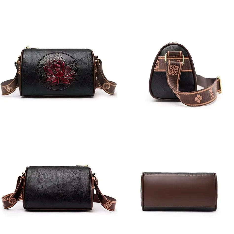 Women Embroidery Tote Bag High Quality Leather Ladies Handbags 2024 Women Shoulder Bag Small Crossbody Bags For Women Sac a Main