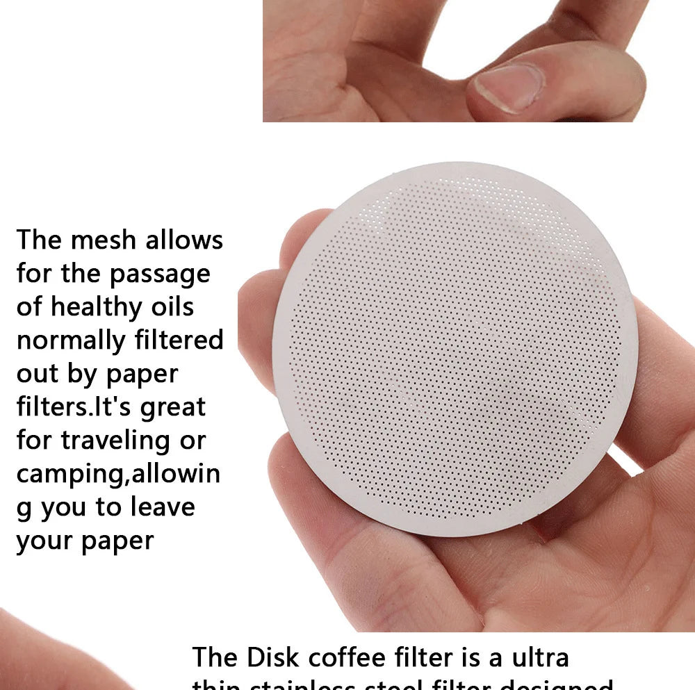 2PCS/lot 61MM Coffee Metal Mesh Filter Reusable Stainless Steel Filter Mesh For Aeropress Coffee Maker Tool Kitchen Accessories