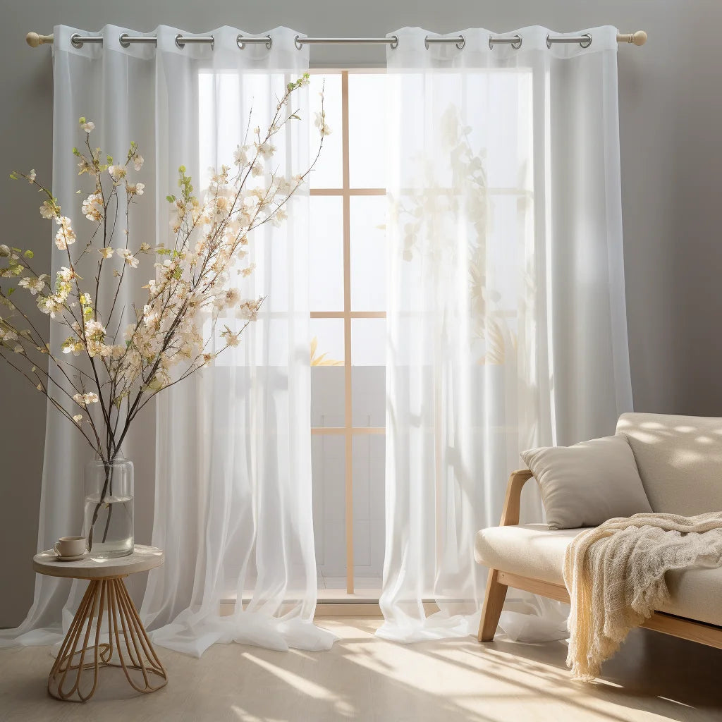 Shading Solid White Sheer Curtains for Living Room Decoration Window Curtains for Kitchen Modern Tulle Voile Organza Curtains