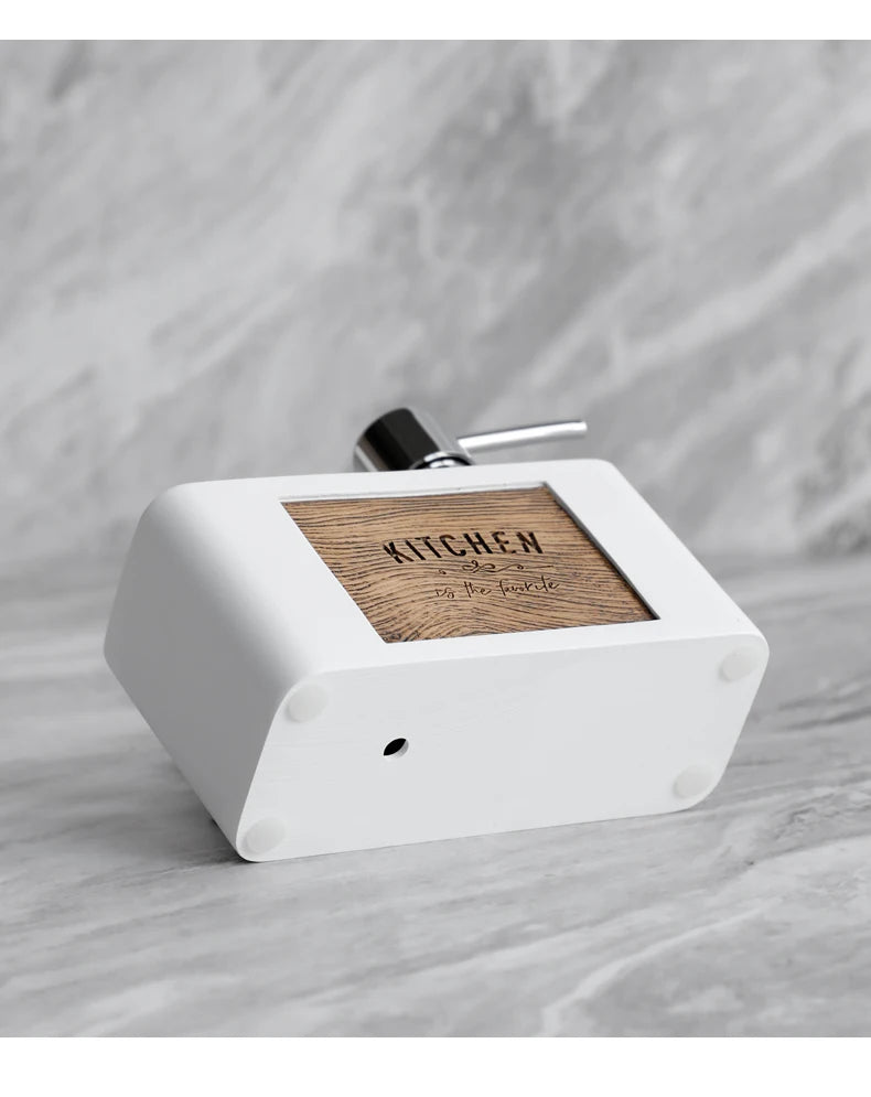 Kitchen Soap Dispenser with Sponge Holder Liquid Hand and Dish Soap Dispenser and Spong Caddy Black and White