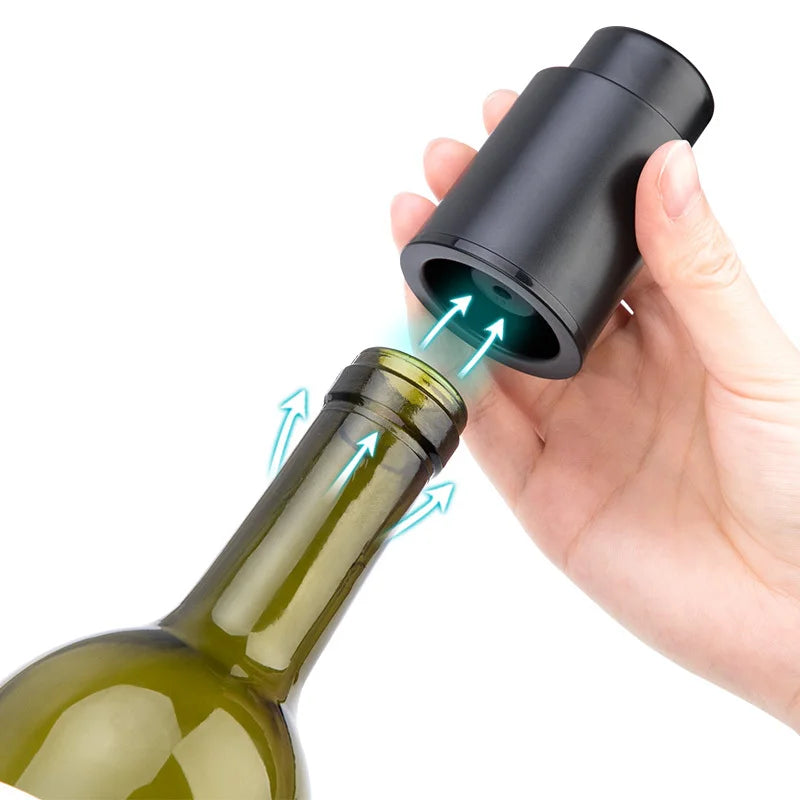 Vacuum Pump Wine Saver Cap Stopper Date Scale Record Retain Preserver For Wine Bottles Corkscrew Kitchen Automatic Keep Fresh