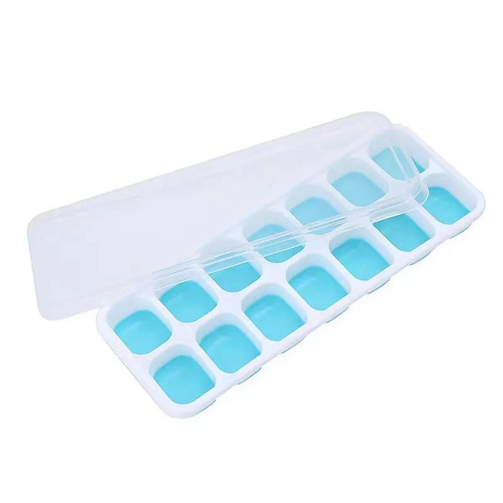 1PC Ice Cube Tray 14 Grid Silicone Ice Cube Mold With Removable Lid Ices Maker Kitchen Gadget Bar Tools