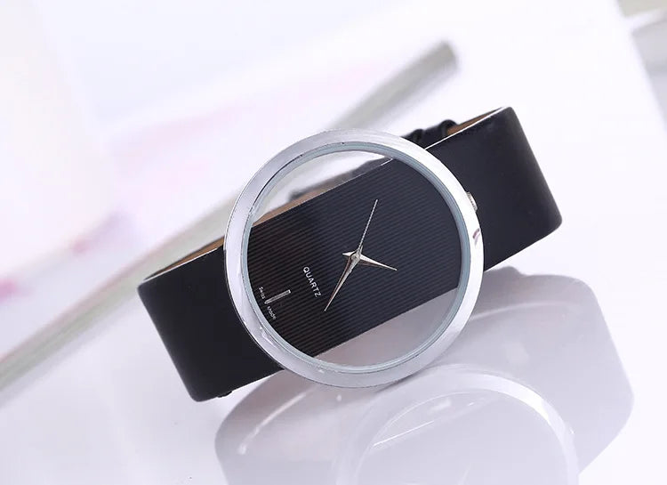 Women Watches Top Brand Luxury Hollow Ladies Wrist Watches Women Transparent Leather Strap Watch For Female Relogio Feminino Hot