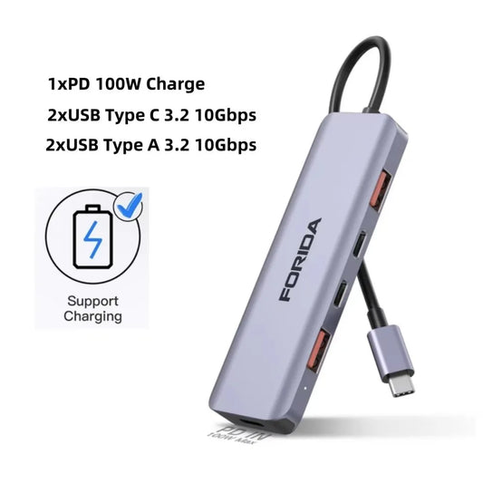 USB C Hub 5Gbps 10Gbps USB C Splitter Docking Stations USB Type C 3.2 Adapter for Laptop MacBook Desktop Tablet PC SmartPhone