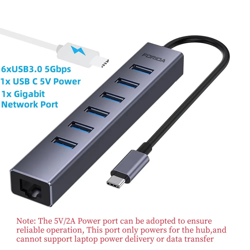 USB C Hub 5Gbps 10Gbps USB C Splitter Docking Stations USB Type C 3.2 Adapter for Laptop MacBook Desktop Tablet PC SmartPhone