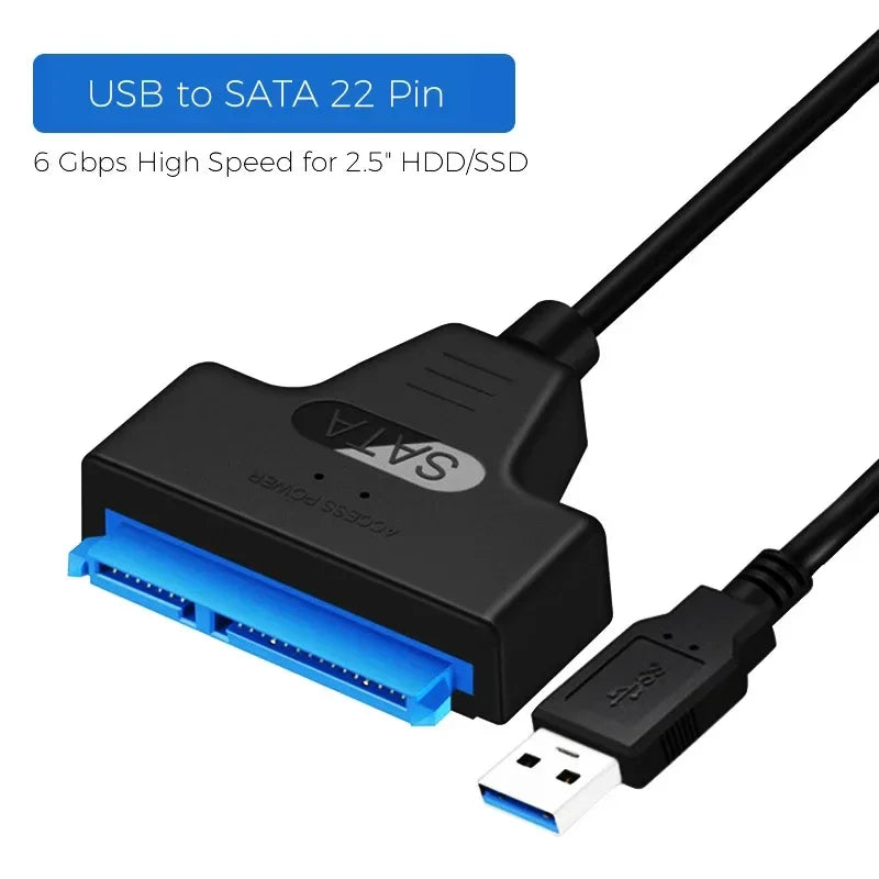 Cabo SATA para USB 3.0 , 2.5 "Disco Rígido Externo, HDD, SSD, 3 Adaptador de 22 Pinos, Cabo Sata III, até 6 GBps