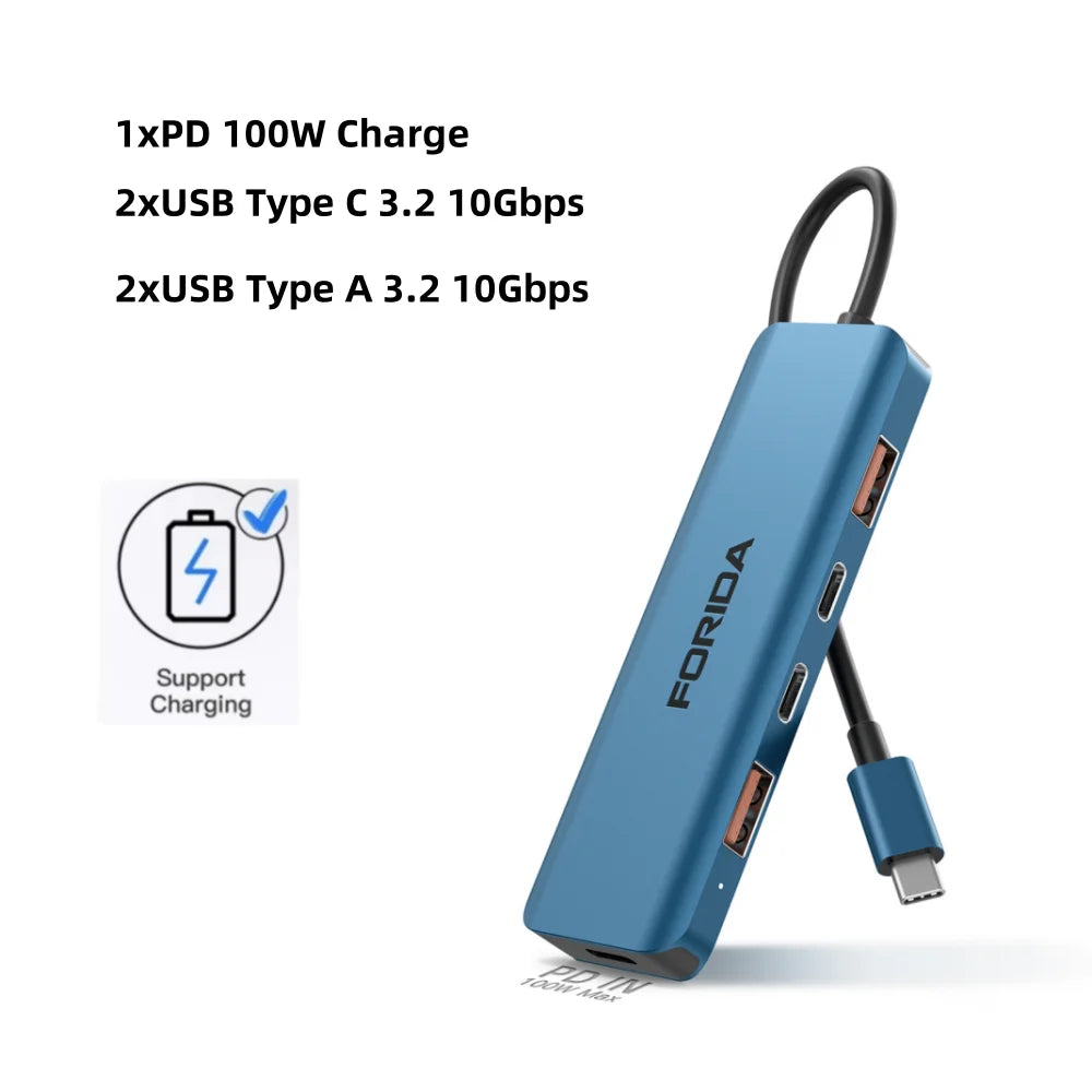 USB C Hub 5Gbps 10Gbps USB C Splitter Docking Stations USB Type C 3.2 Adapter for Laptop MacBook Desktop Tablet PC SmartPhone