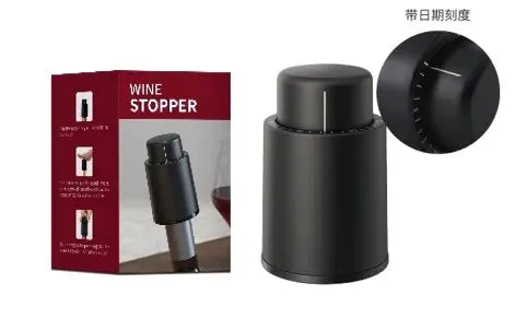 Vacuum Pump Wine Saver Cap Stopper Date Scale Record Retain Preserver For Wine Bottles Corkscrew Kitchen Automatic Keep Fresh