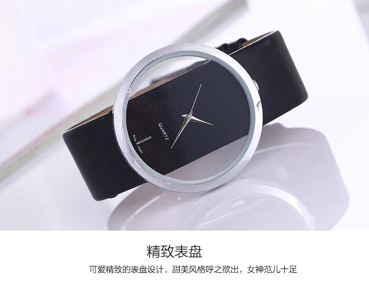 Women Watches Top Brand Luxury Hollow Ladies Wrist Watches Women Transparent Leather Strap Watch For Female Relogio Feminino Hot