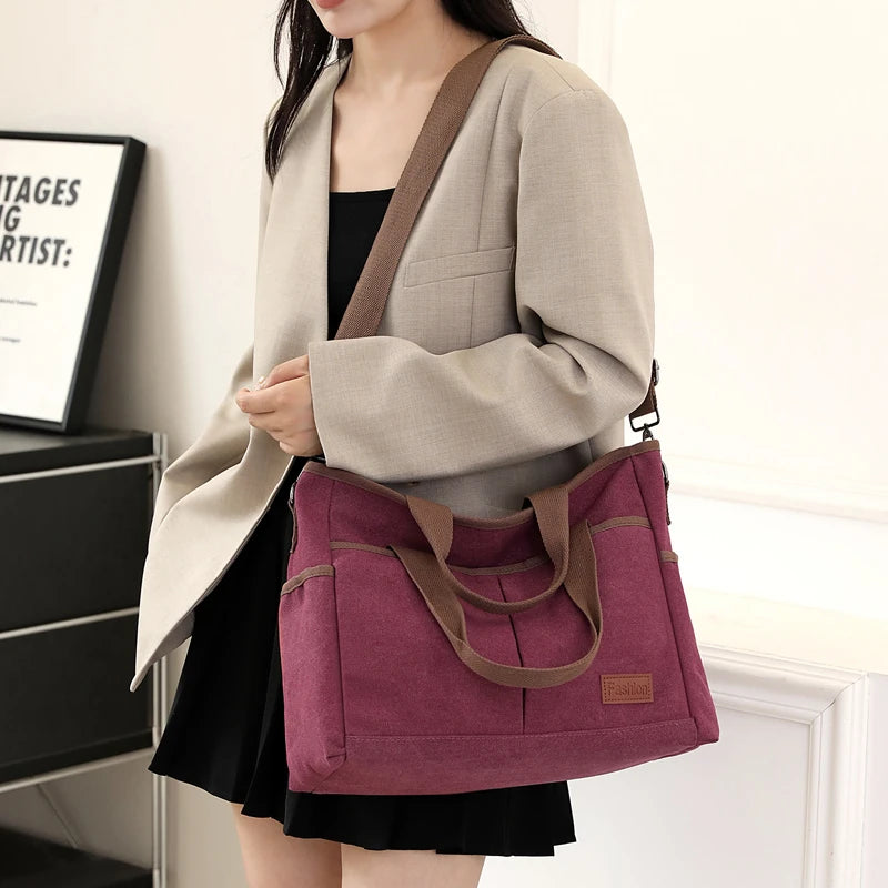 Women Handbags Ladies Canvas Shopping Tote Bag Clutch Female Crossbody Bags