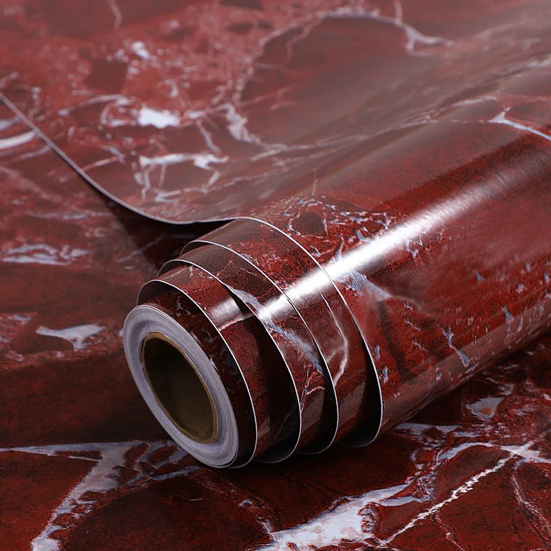 PVC Self Adhesive Wallpaper Marble Stickers Waterproof Heat Resistant Kitchen Countertops Table Furniture Cupboard Wall Paper