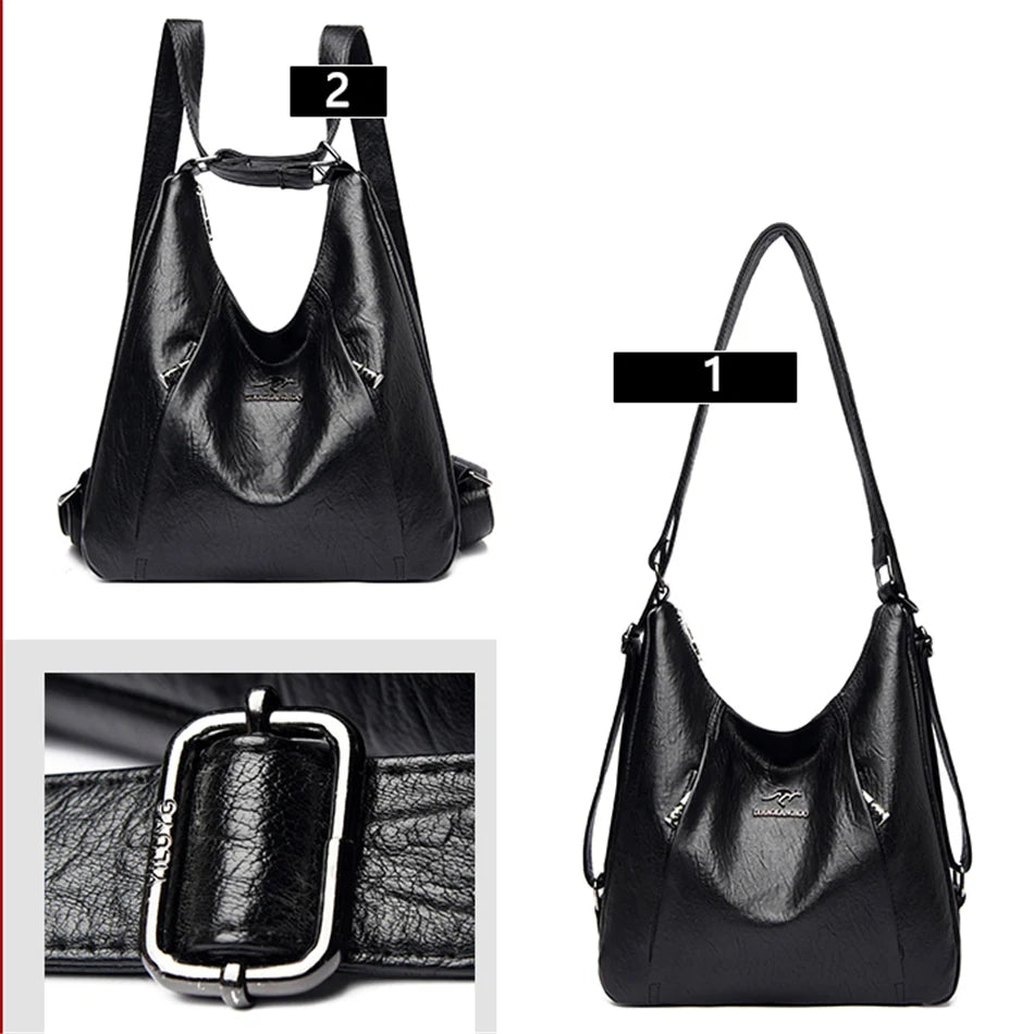 High Quality Leather Luxury Handbags Women Bags Designer Multifunction Shoulder Bags for Women Travel Back Pack Bolsa Feminina