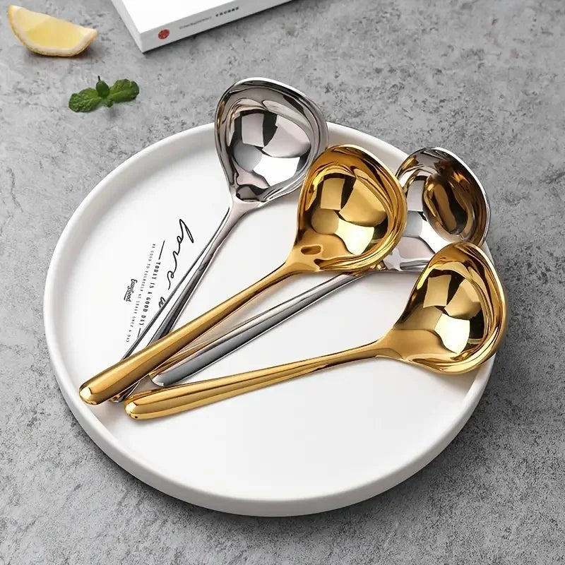 1Pc Stainless Steel Thickening Spoon Creative Long Handle Hotel Hot Pot Spoon Soup Ladle Home Kitchen Essential Tools