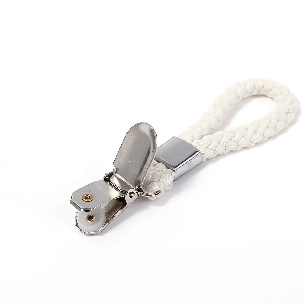 2PCS Towel Clips Braided Cotton Loop Towel With Metal Clamp Multi Purpose Hooks Socks Clothes Hanger Kitchen Home Storage Clips