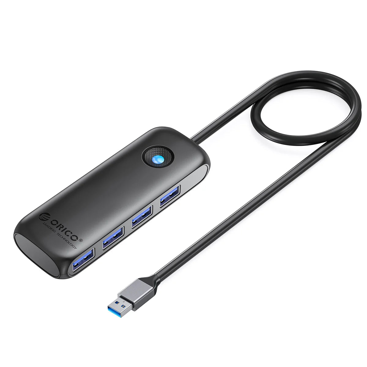 ORICO Transparent Usb C Hub 4 Port Expansion With Power Supply Interface Usb 3.2 Protocol High Speed Transmission OTG Dapter