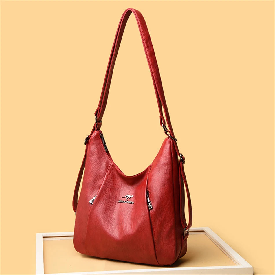 High Quality Leather Luxury Handbags Women Bags Designer Multifunction Shoulder Bags for Women Travel Back Pack Bolsa Feminina