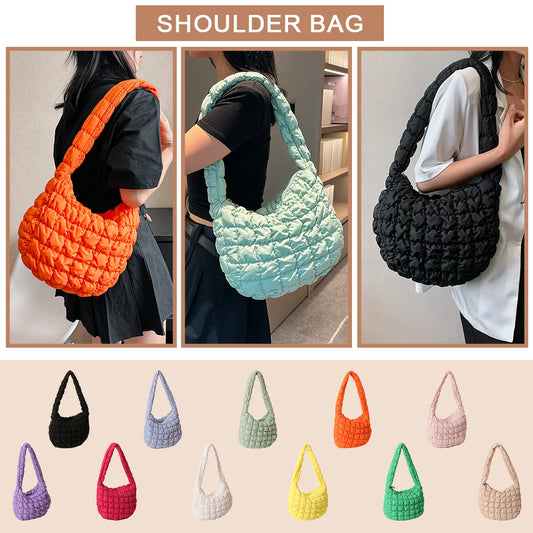 Women Crossbody Bags Quilted Pleated Ladies Shopper Bag Fashion Cloud Large Capacity Temperament Messenger Bag