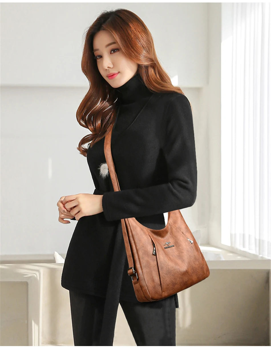 High Quality Leather Luxury Handbags Women Bags Designer Multifunction Shoulder Bags for Women Travel Back Pack Bolsa Feminina