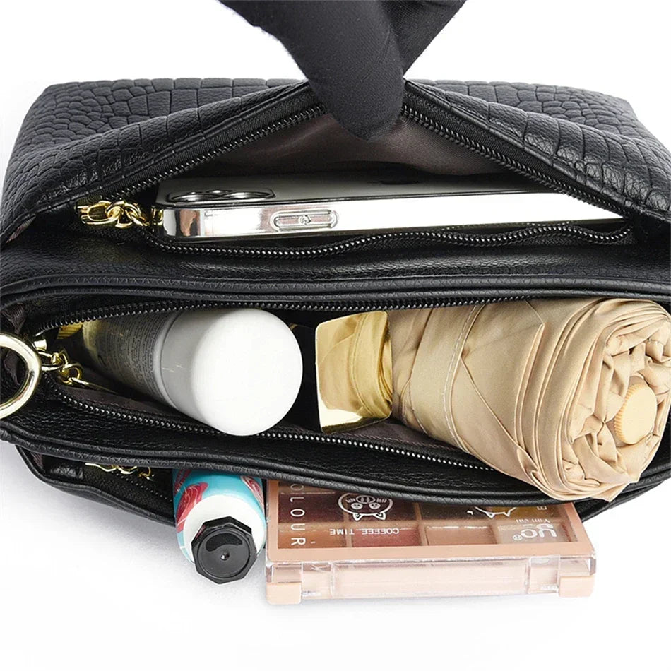 Women Embroidery Tote Bag High Quality Leather Ladies Handbags 2024 Women Shoulder Bag Small Crossbody Bags For Women Sac a Main