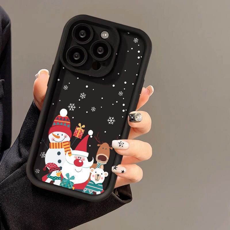 Capa de Natal com Estampa de Papai Noel – Silicone Fosco