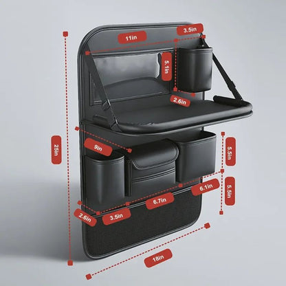 Bolsa Organizadora para Banco de Carro – Com Bandeja Dobrável e Porta-Itens