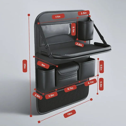 Bolsa Organizadora para Banco de Carro – Com Bandeja Dobrável e Porta-Itens